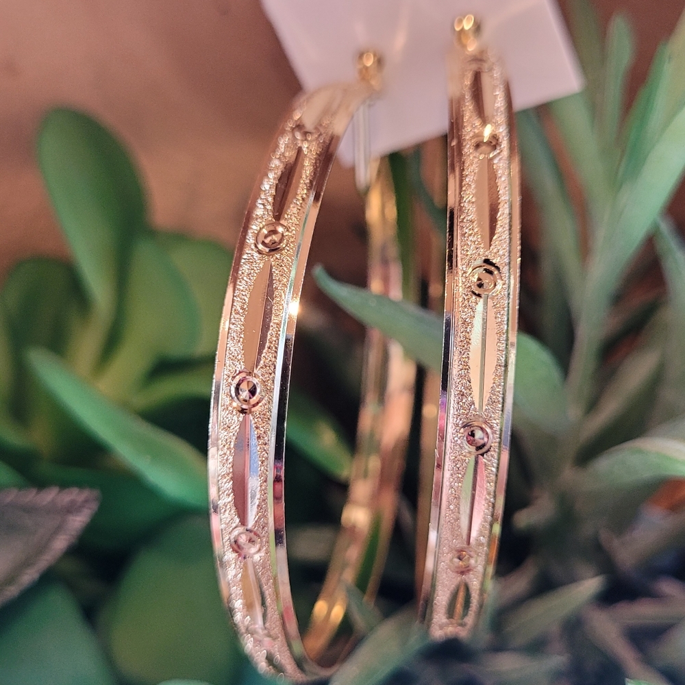 14k gold plated large hoop earrings